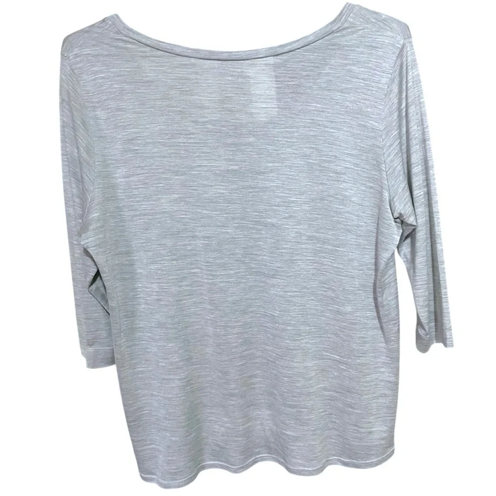 Eileen Fisher Silk Cotton Blend 3/4 Sleeve Tee Large - Picture 2 of 6